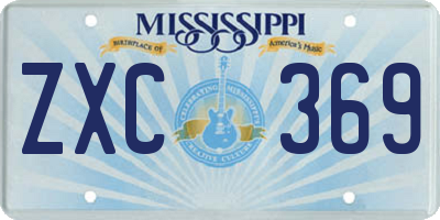 MS license plate ZXC369