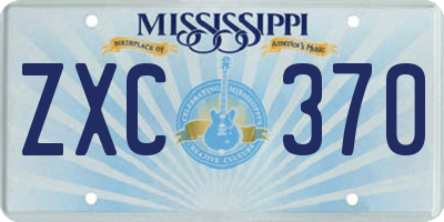MS license plate ZXC370
