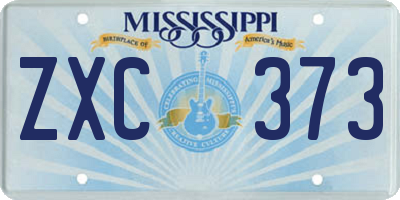 MS license plate ZXC373