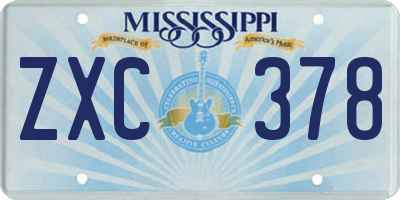 MS license plate ZXC378