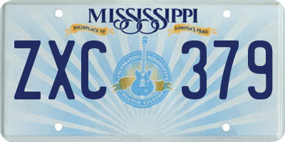 MS license plate ZXC379