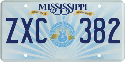 MS license plate ZXC382