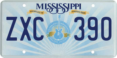 MS license plate ZXC390