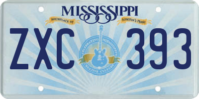 MS license plate ZXC393
