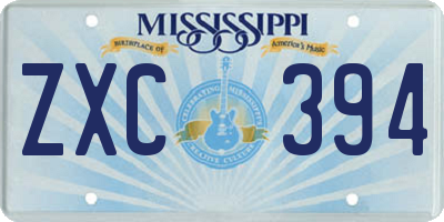 MS license plate ZXC394