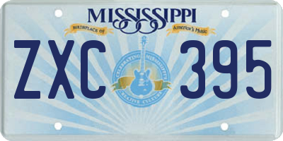 MS license plate ZXC395