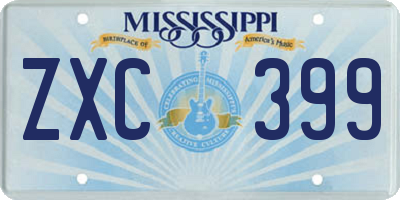 MS license plate ZXC399