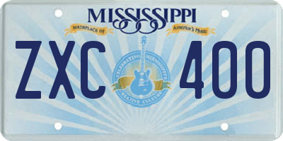 MS license plate ZXC400