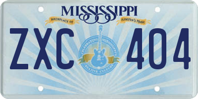 MS license plate ZXC404