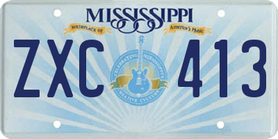 MS license plate ZXC413