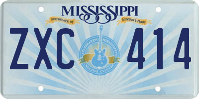 MS license plate ZXC414