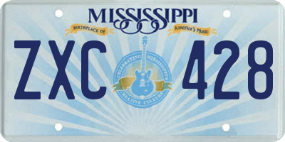 MS license plate ZXC428
