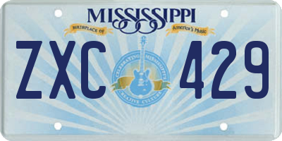 MS license plate ZXC429