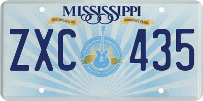 MS license plate ZXC435