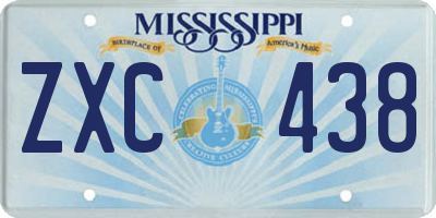 MS license plate ZXC438