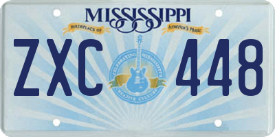 MS license plate ZXC448