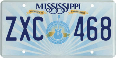 MS license plate ZXC468