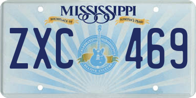 MS license plate ZXC469