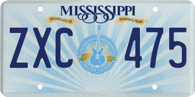 MS license plate ZXC475