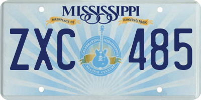 MS license plate ZXC485