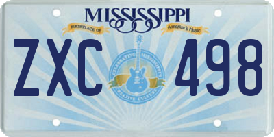 MS license plate ZXC498