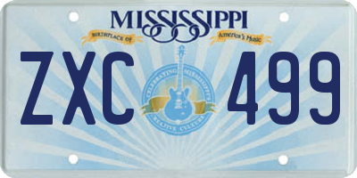 MS license plate ZXC499
