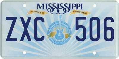 MS license plate ZXC506