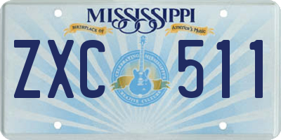 MS license plate ZXC511