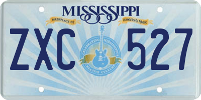 MS license plate ZXC527