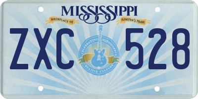 MS license plate ZXC528