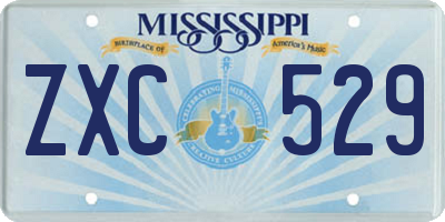 MS license plate ZXC529