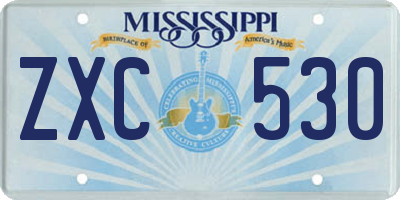 MS license plate ZXC530