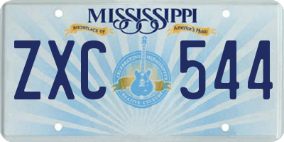 MS license plate ZXC544