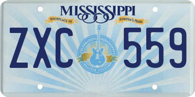 MS license plate ZXC559