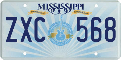 MS license plate ZXC568