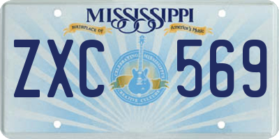 MS license plate ZXC569