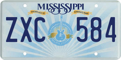 MS license plate ZXC584