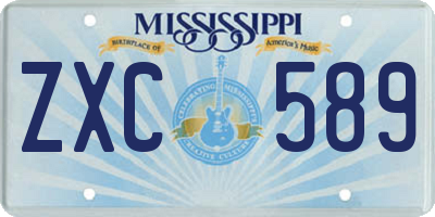 MS license plate ZXC589