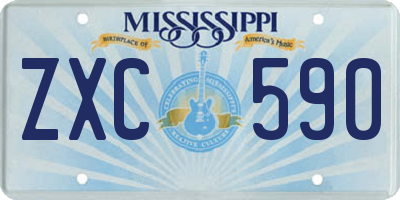 MS license plate ZXC590