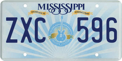 MS license plate ZXC596