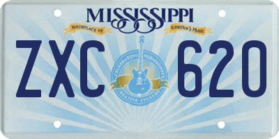MS license plate ZXC620