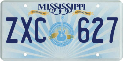 MS license plate ZXC627
