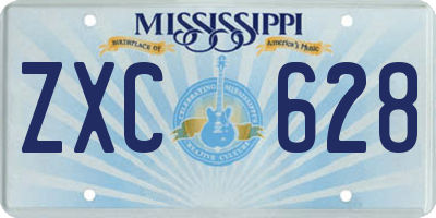 MS license plate ZXC628