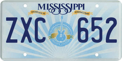 MS license plate ZXC652