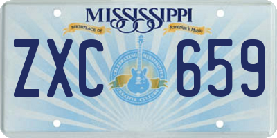 MS license plate ZXC659