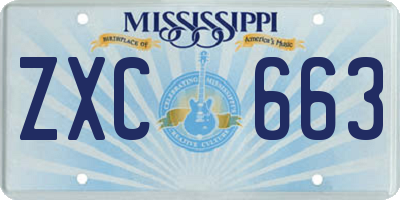 MS license plate ZXC663