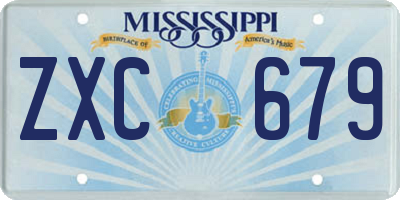 MS license plate ZXC679