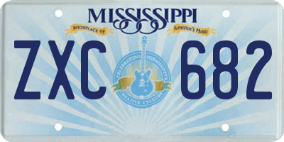 MS license plate ZXC682