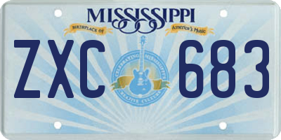 MS license plate ZXC683