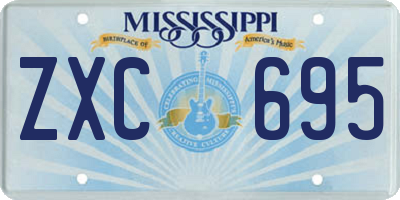 MS license plate ZXC695